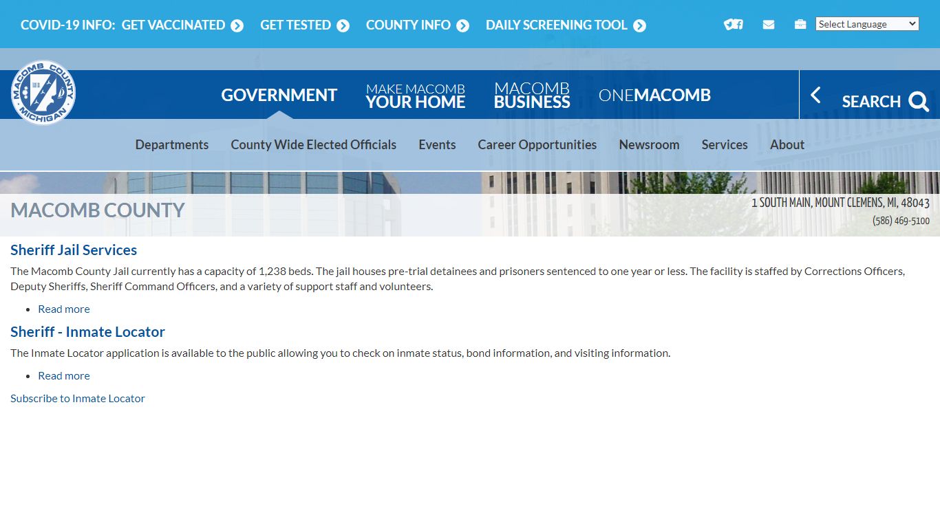 Inmate Locator | Macomb County